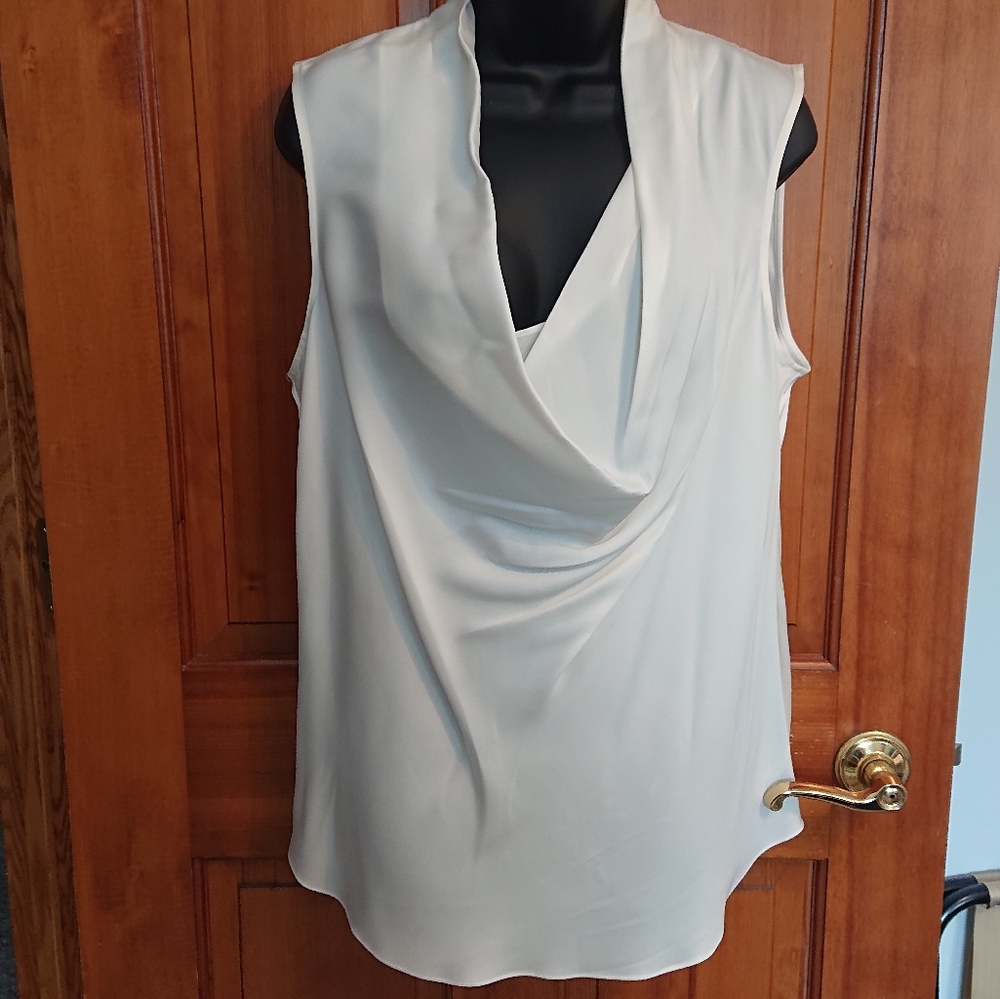 Theory silk cowel neck sleeveless shell